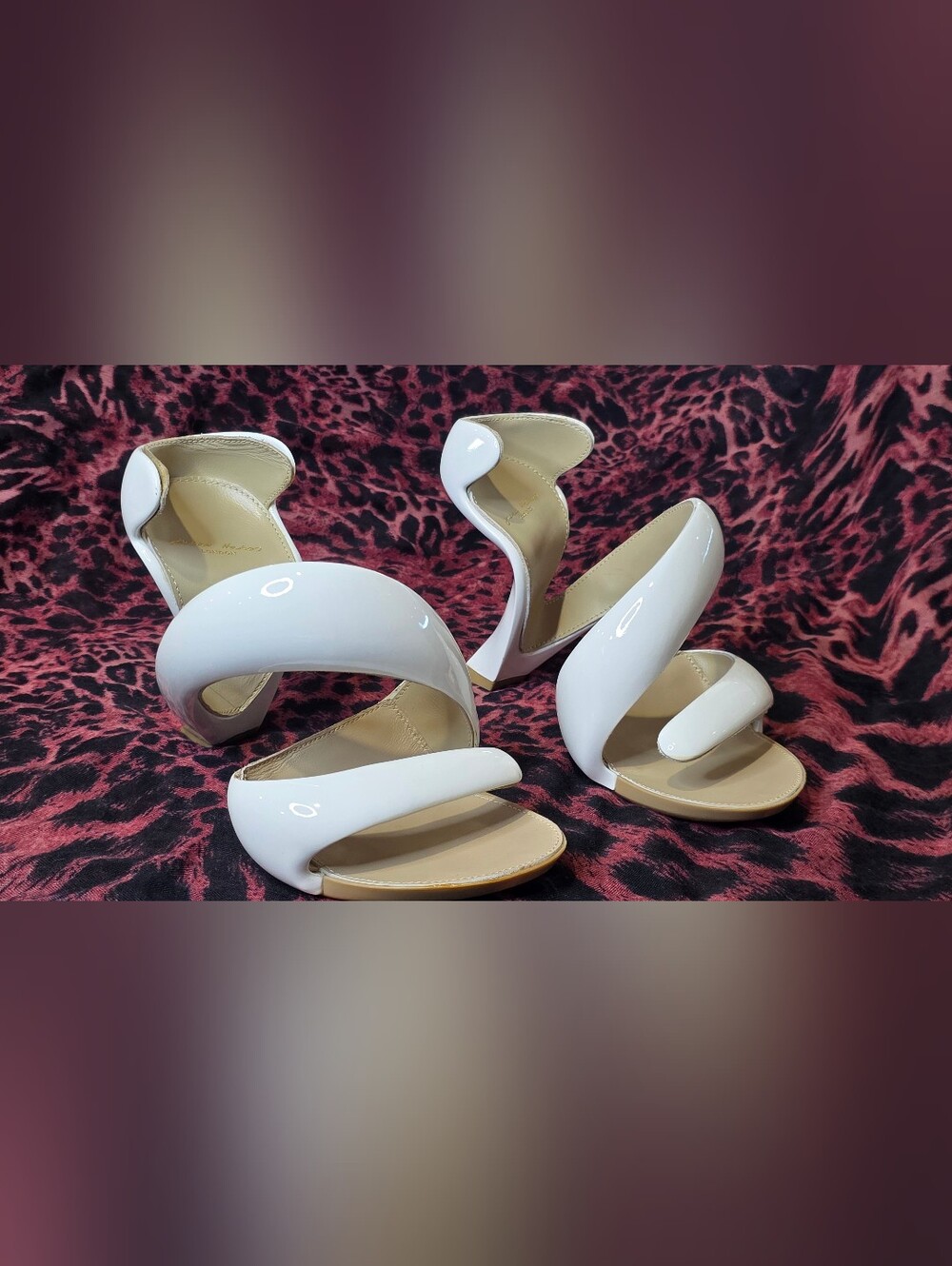 Julian Hakes Mojito Heels EU 39 White Nude NWB Architectural Designer Shoes
